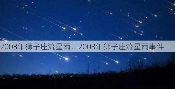 2003年狮子座流星雨，2003年狮子座流星雨事件