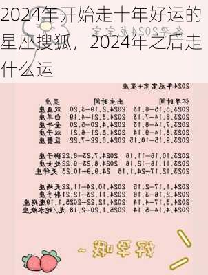 2024年开始走十年好运的星座搜狐，2024年之后走什么运