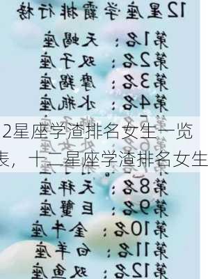 12星座学渣排名女生一览表，十二星座学渣排名女生