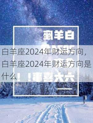 白羊座2024年财运方向，白羊座2024年财运方向是什么