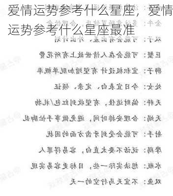 爱情运势参考什么星座，爱情运势参考什么星座最准