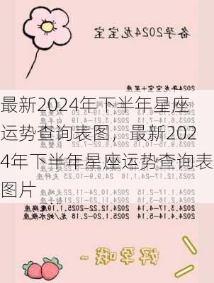 最新2024年下半年星座运势查询表图，最新2024年下半年星座运势查询表图片