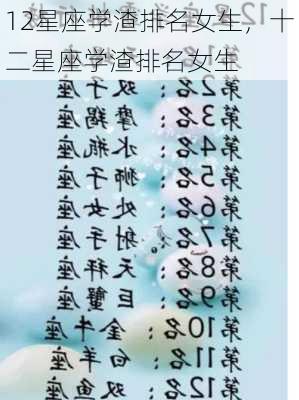 12星座学渣排名女生，十二星座学渣排名女生