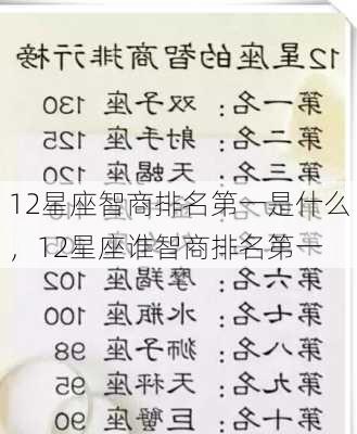 12星座智商排名第一是什么，12星座谁智商排名第一