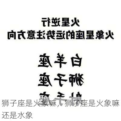 狮子座是火象嘛，狮子座是火象嘛还是水象