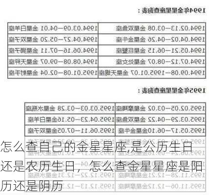 怎么查自己的金星星座,是公历生日还是农历生日，怎么查金星星座是阳历还是阴历