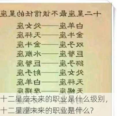 十二星座未来的职业是什么级别，十二星座未来的职业是什么?