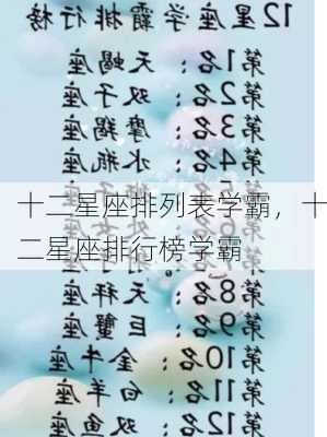 十二星座排列表学霸，十二星座排行榜学霸