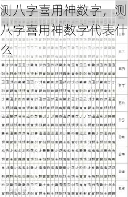 测八字喜用神数字，测八字喜用神数字代表什么