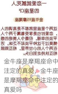 金牛座是摩羯座命中注定的真爱，金牛座是摩羯座命中注定的真爱吗