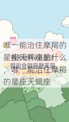 唯一能治住摩羯的星座天秤座是什么，唯一能治住摩羯的星座天蝎座