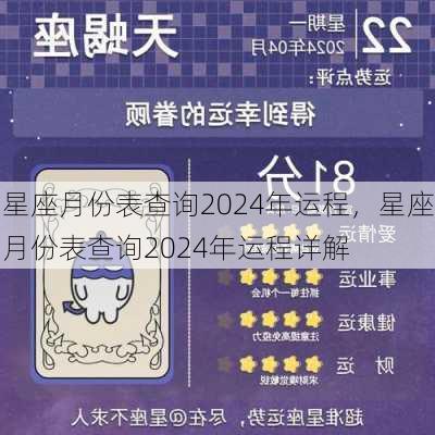 星座月份表查询2024年运程，星座月份表查询2024年运程详解