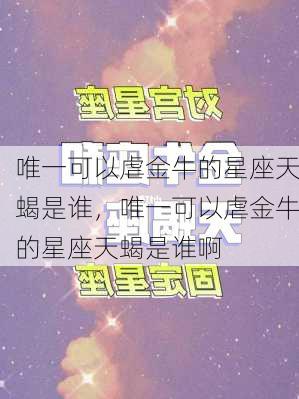 唯一可以虐金牛的星座天蝎是谁，唯一可以虐金牛的星座天蝎是谁啊