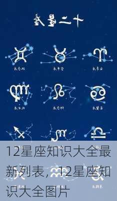 12星座知识大全最新列表，12星座知识大全图片