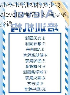 alevel培训机构多少钱，alevel课程培训机构要多少钱