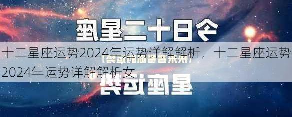 十二星座运势2024年运势详解解析，十二星座运势2024年运势详解解析女