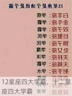 12星座四大学霸，十二星座四大学霸