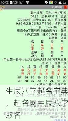 生辰八字起名宝典，起名网生辰八字取名