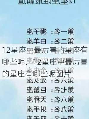 12星座中最厉害的星座有哪些呢，12星座中最厉害的星座有哪些呢图片