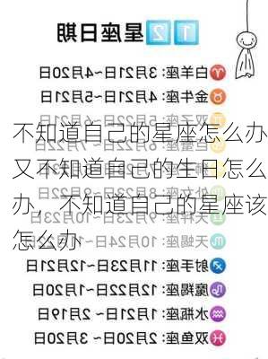 不知道自己的星座怎么办又不知道自己的生日怎么办，不知道自己的星座该怎么办