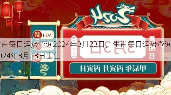 生肖每日运势查询2024年3月23日，生肖每日运势查询2024年3月23日出生