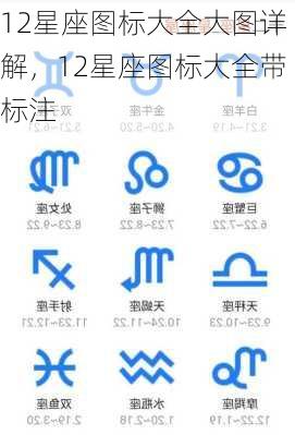 12星座图标大全大图详解，12星座图标大全带标注