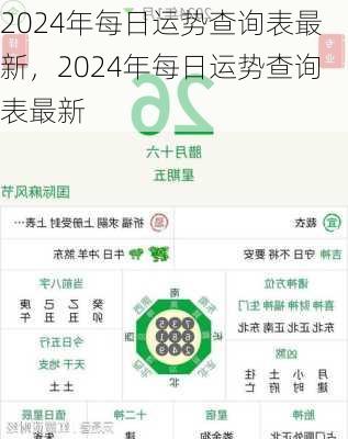 2024年每日运势查询表最新，2024年每日运势查询表最新