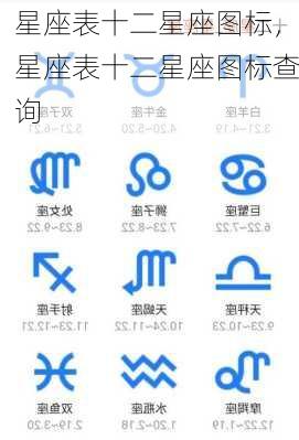 星座表十二星座图标，星座表十二星座图标查询