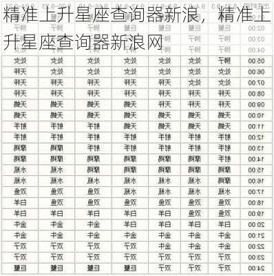 精准上升星座查询器新浪，精准上升星座查询器新浪网