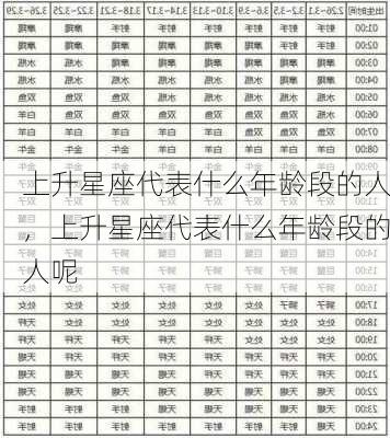 上升星座代表什么年龄段的人，上升星座代表什么年龄段的人呢