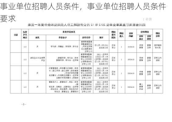 事业单位招聘人员条件，事业单位招聘人员条件要求