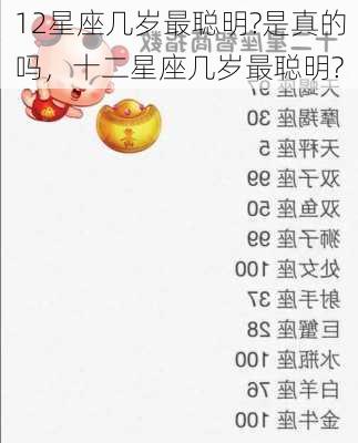 12星座几岁最聪明?是真的吗，十二星座几岁最聪明?