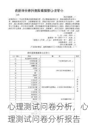 心理测试问卷分析，心理测试问卷分析报告