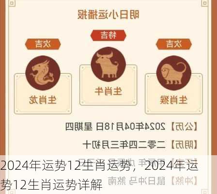 2024年运势12生肖运势，2024年运势12生肖运势详解