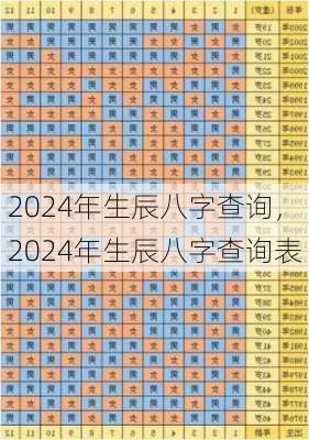 2024年生辰八字查询，2024年生辰八字查询表