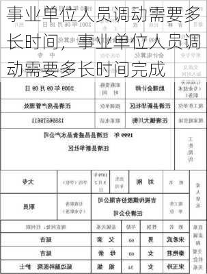 事业单位人员调动需要多长时间，事业单位人员调动需要多长时间完成