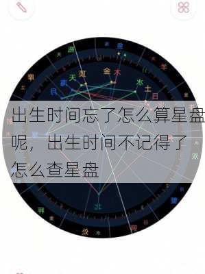 出生时间忘了怎么算星盘呢，出生时间不记得了 怎么查星盘