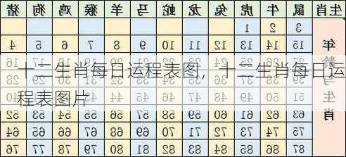 十二生肖每日运程表图，十二生肖每日运程表图片