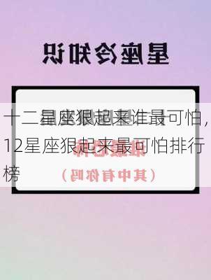 十二星座狠起来谁最可怕，12星座狠起来最可怕排行榜