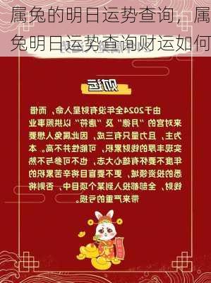 属兔的明日运势查询，属兔明日运势查询财运如何