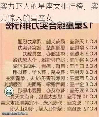 实力吓人的星座女排行榜，实力惊人的星座女