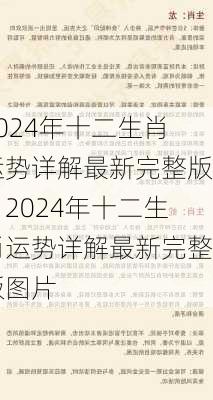 2024年十二生肖运势详解最新完整版，2024年十二生肖运势详解最新完整版图片