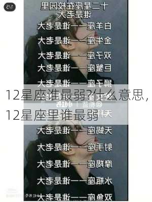 12星座谁最弱?什么意思，12星座里谁最弱