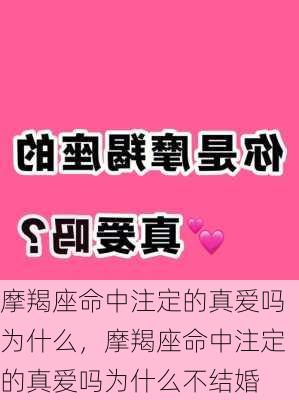 摩羯座命中注定的真爱吗为什么，摩羯座命中注定的真爱吗为什么不结婚