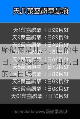 摩羯座是几月几日的生日，摩羯座是几月几日的生日呢