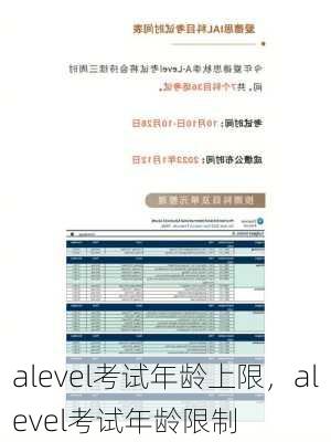 alevel考试年龄上限，alevel考试年龄限制