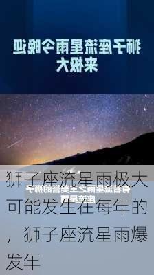 狮子座流星雨极大可能发生在每年的，狮子座流星雨爆发年