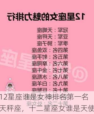 12星座谁是女神排名第一名天秤座，十二星座女谁是天使