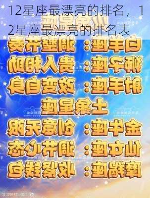 12星座最漂亮的排名，12星座最漂亮的排名表