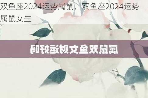 双鱼座2024运势属鼠，双鱼座2024运势属鼠女生